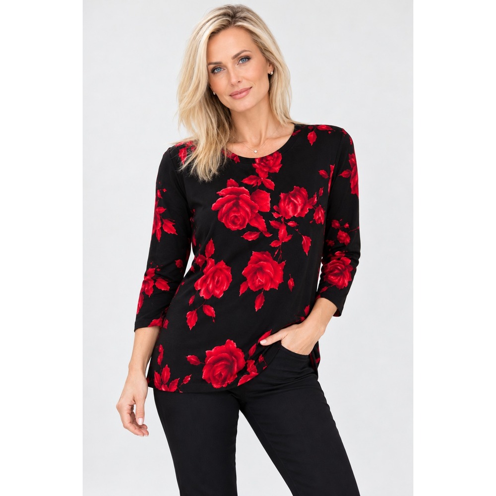 Talbots Fall Pure Merino Wool Lightweight Black Womens Sz Petite Floral Sweater